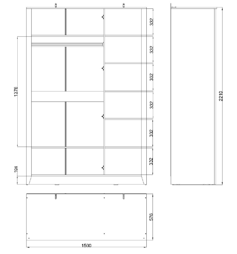 Шкаф трехдверный Валенсия купить в интернет-магазине salon-yut.ru