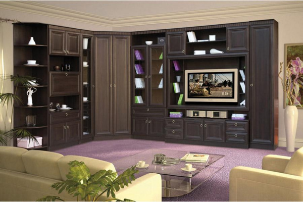 Гостиная Инна (Денвер темный) Комплектация 2 купить в интернет-магазине salon-yut.ru